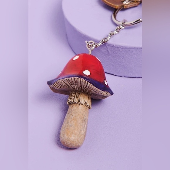 Amanita Muscaria Mushroom Keychain, NWT, For Bundle Purchases Only - Picture 2 of 6